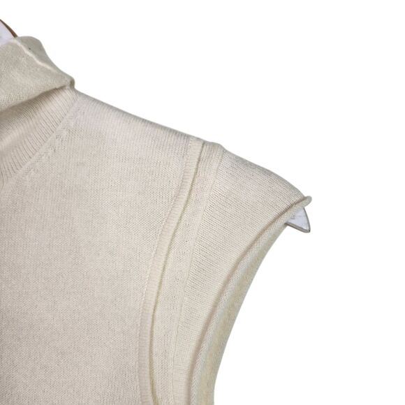 IISLI Sweater Womens Medium Winter White Dragon Sequin Sleeveless Cashmere Top‎ - Picture 4 of 12